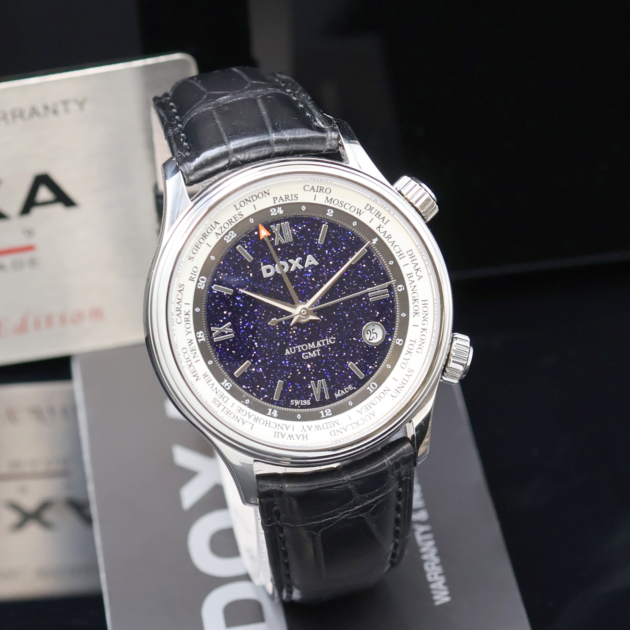 Detail b: DOXA Blue Planet GMT auf 500 Stück limitierte Armbanduhr Referenz D181SBU, Schweiz verk. lt. beil. Pap. 09/2016, Automatik, Edelstahlgeh. inkl. ...