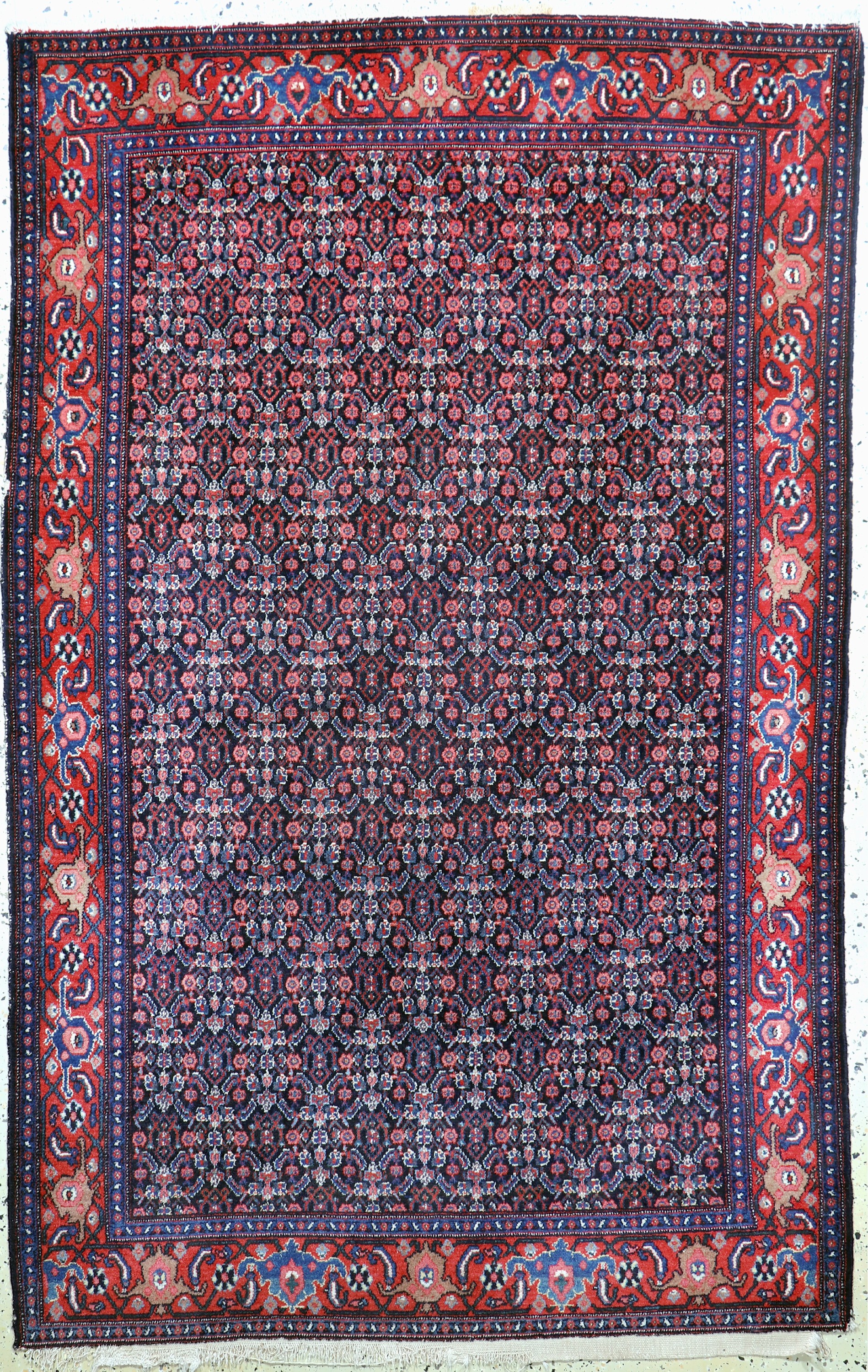 Senneh antik, Persien, um 1900, Wolle auf Baumwolle, ca. 206 x 132 cm, EHZ: 2, (leicht beschädigt)