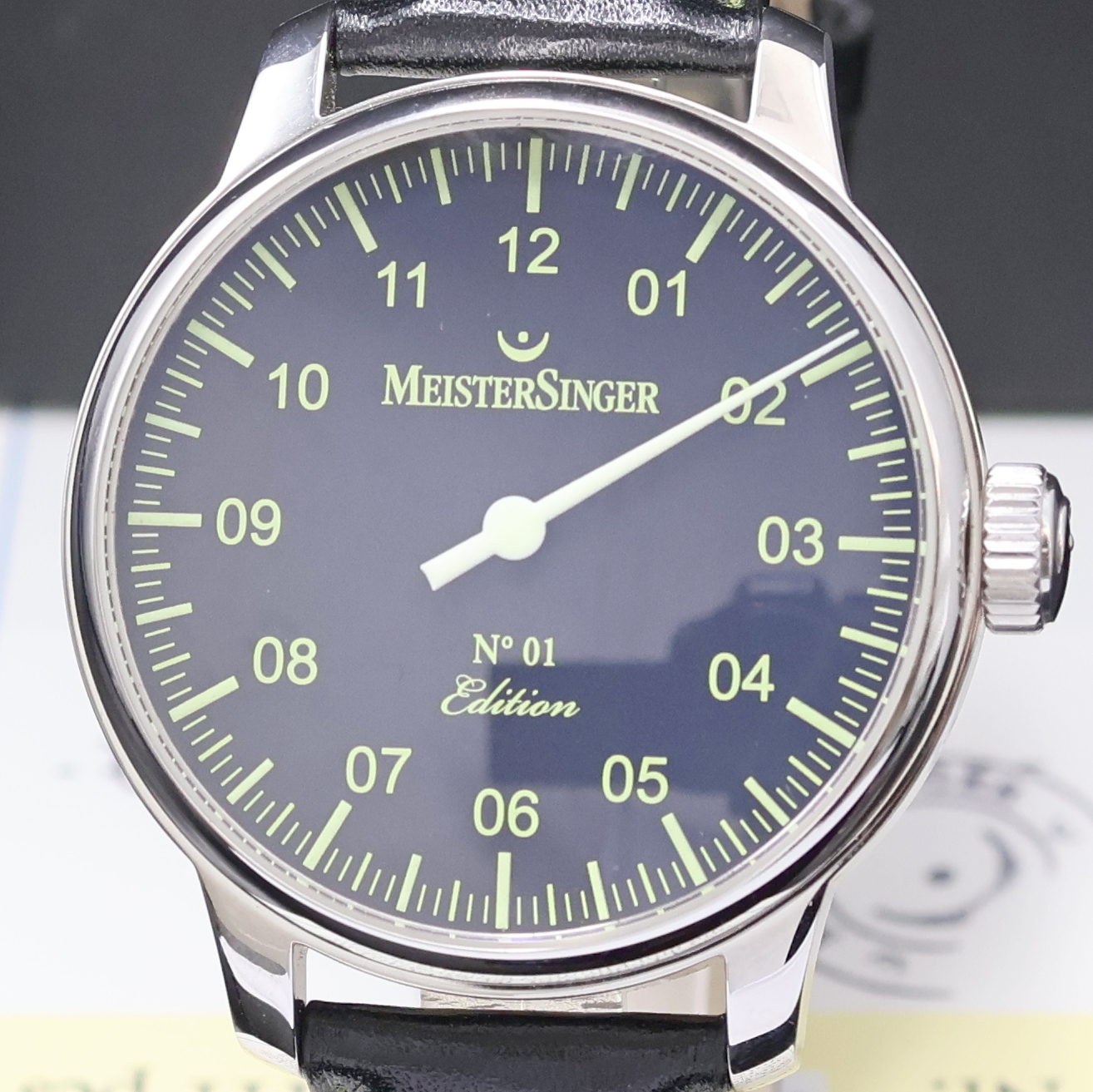 Detail a: MEISTERSINGER Edition 2006 auf 111 Stück limitierte Armbanduhr, Schweiz verk. lt. beil. Zertifikat 01/2010, Automatik, beids. vergl. Stahlgeh. inkl. ...