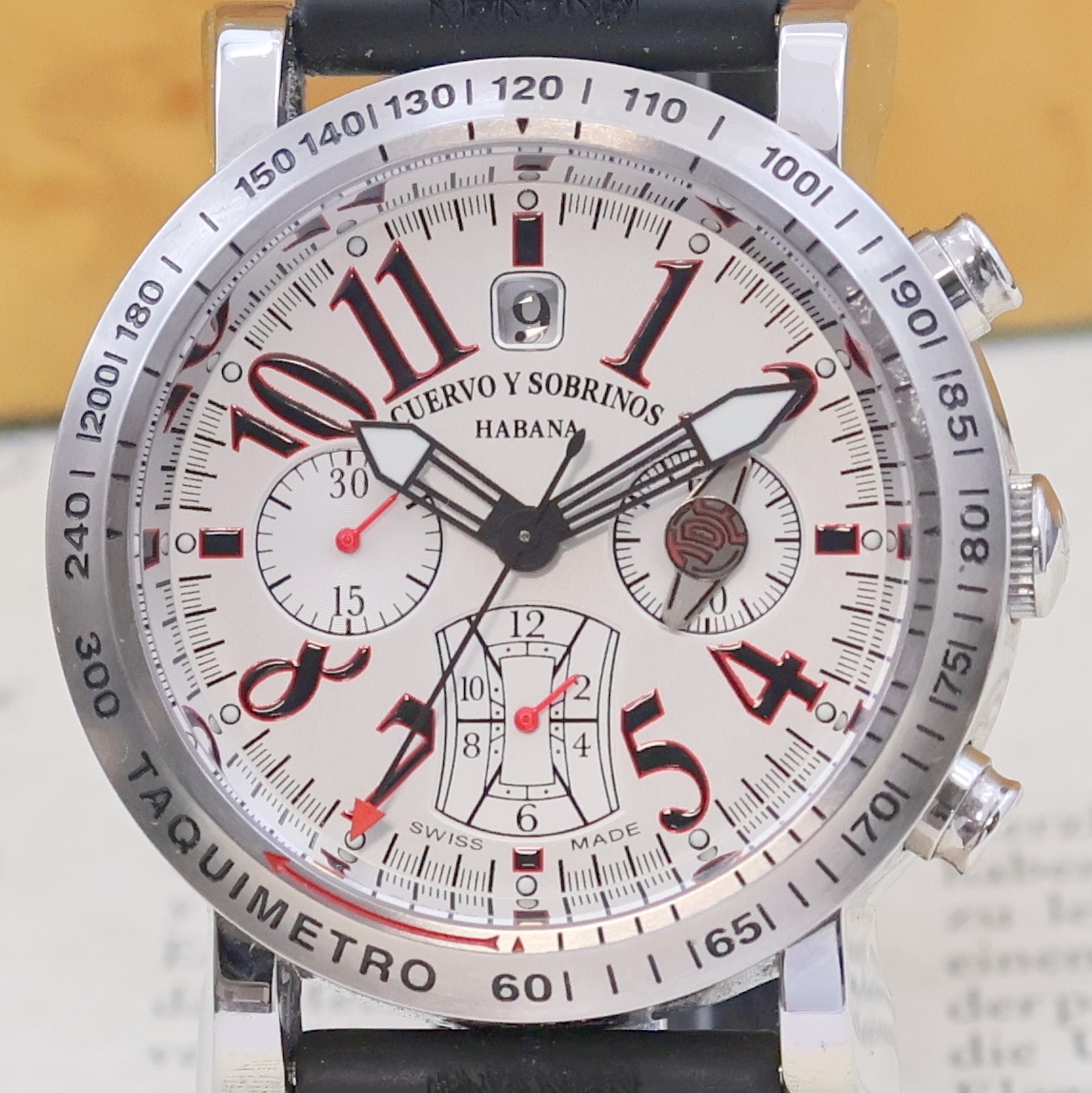 Detail a: CUERVO Y SOBRINOS Torpedo Habana auf 200 Stück limitierter Armbandchronograph "Tour Espana 2009" Referenz 3025, Schweiz verk. lt. beil. ...