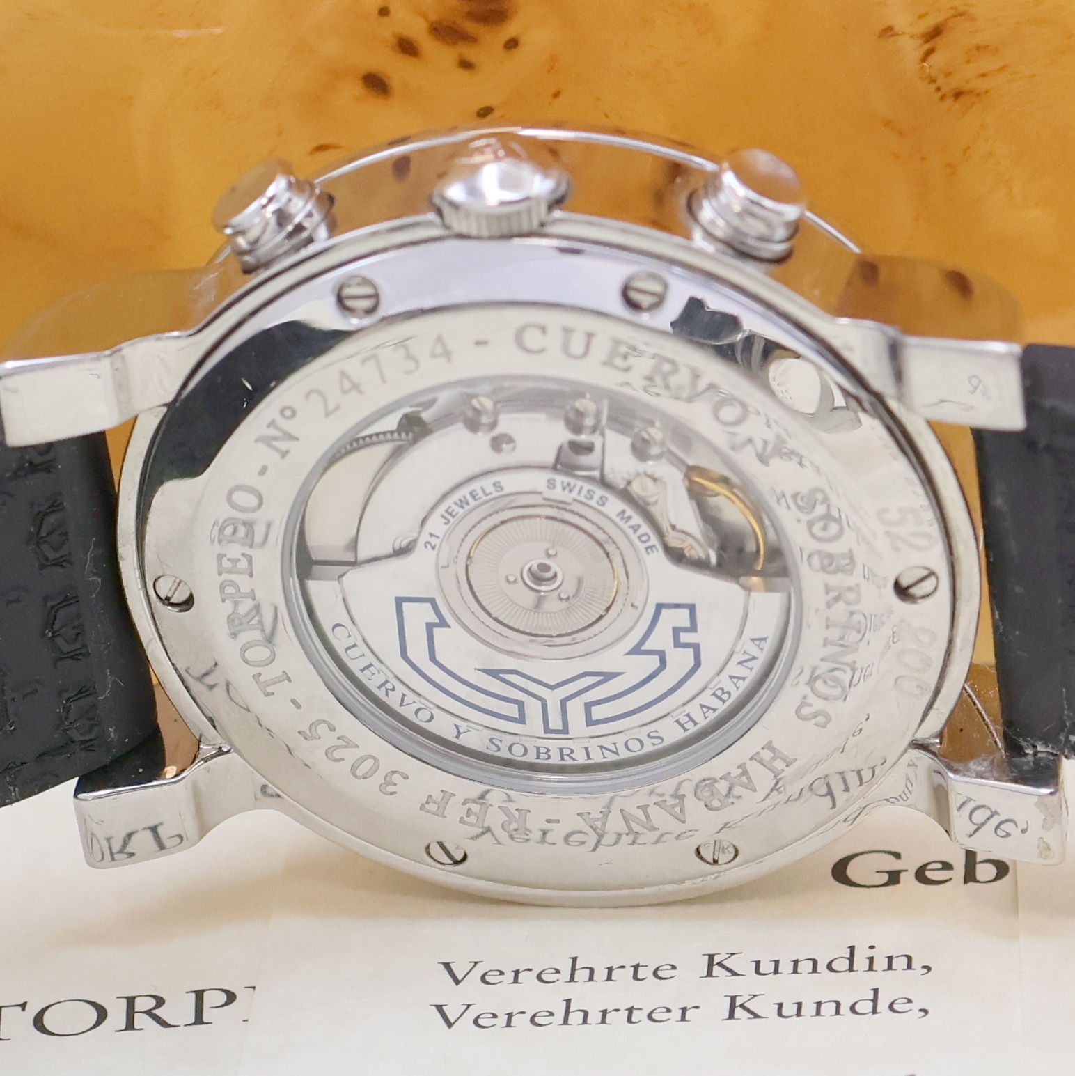Detail e: CUERVO Y SOBRINOS Torpedo Habana auf 200 Stück limitierter Armbandchronograph "Tour Espana 2009" Referenz 3025, Schweiz verk. lt. beil. ...