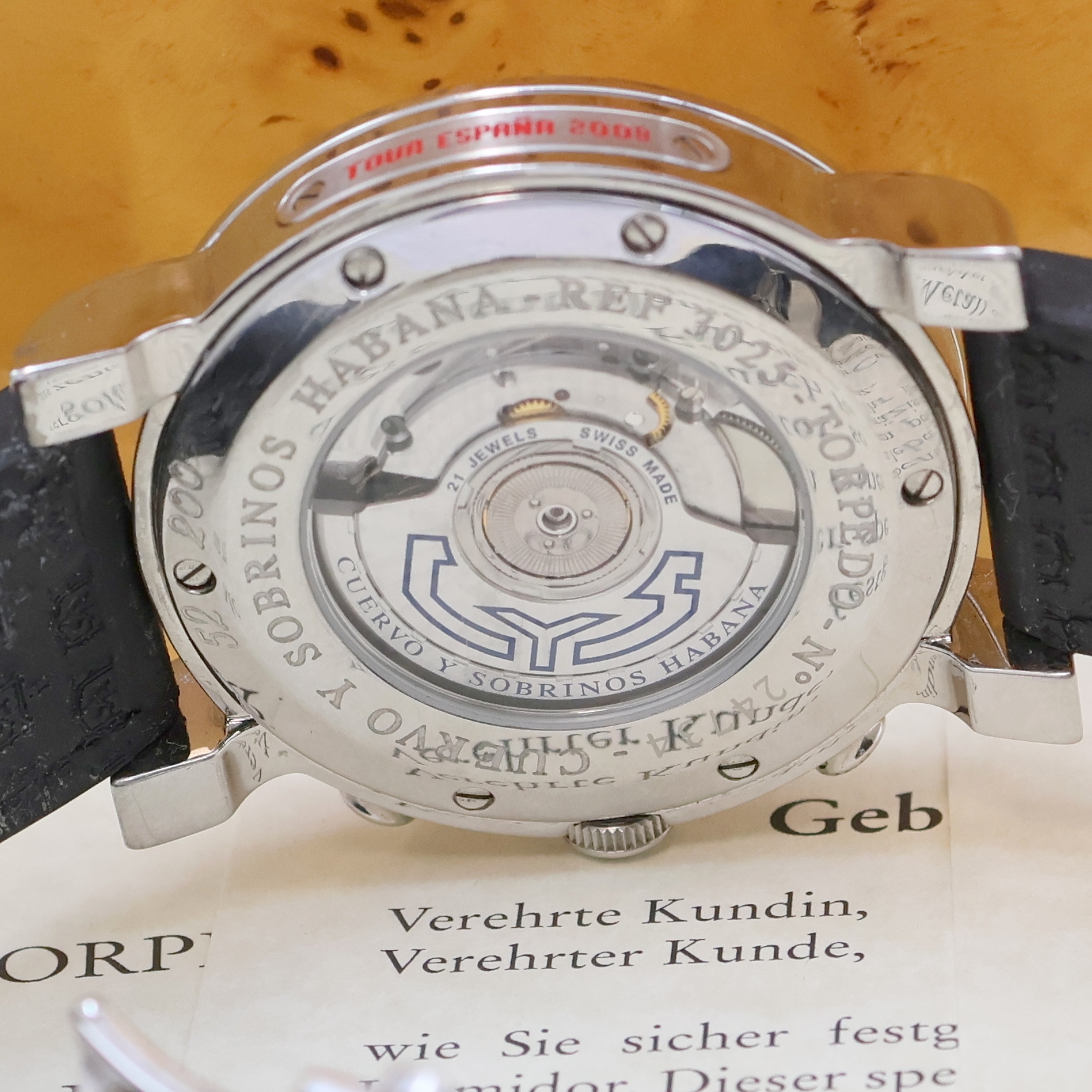 Detail f: CUERVO Y SOBRINOS Torpedo Habana auf 200 Stück limitierter Armbandchronograph "Tour Espana 2009" Referenz 3025, Schweiz verk. lt. beil. ...