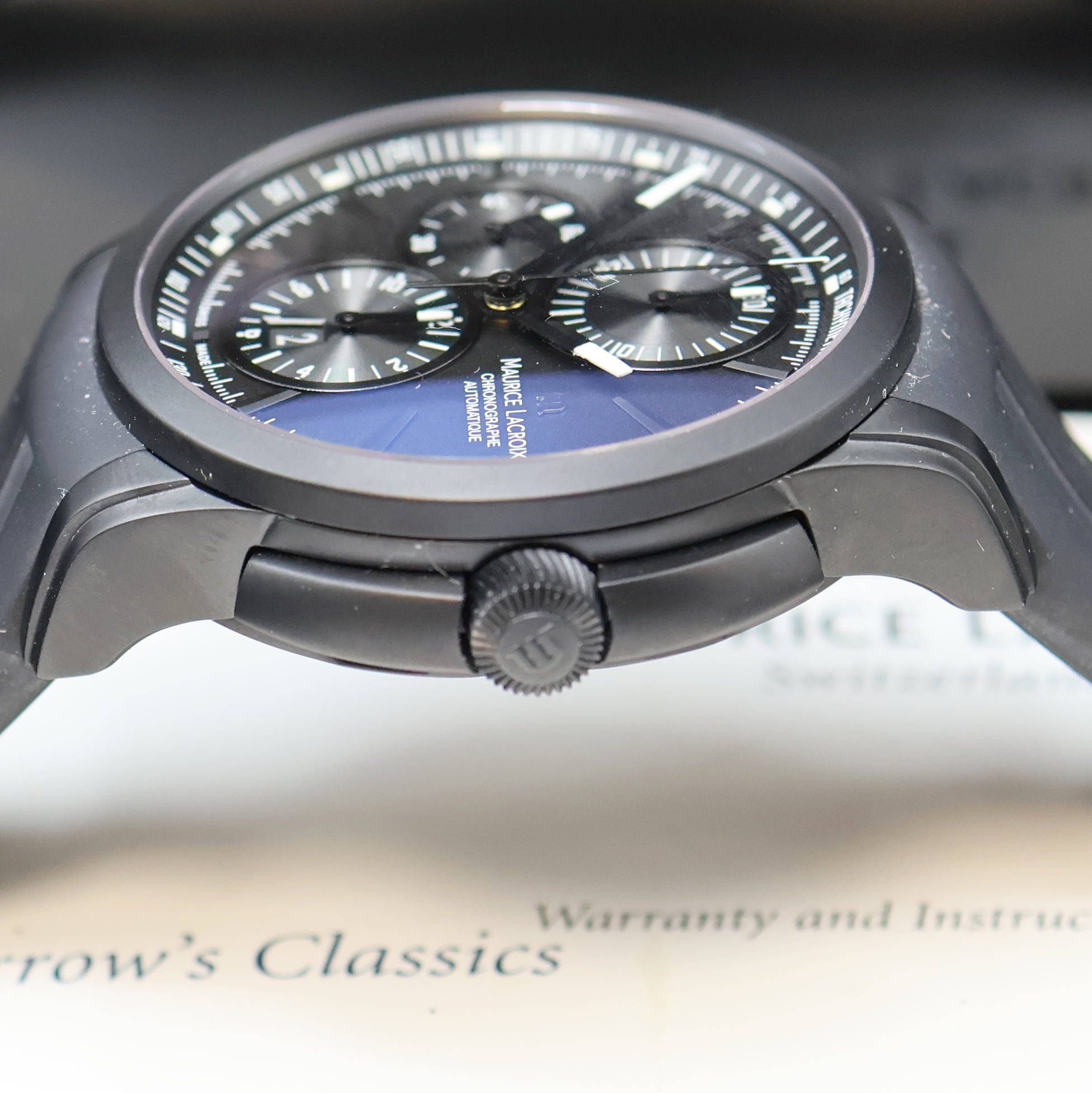 Detail c: MAURICE LACROIX Pontos Armbandchronograph Referenz PT6178/88, Schweiz um 2007, Automatik, geschw. Edelstahlgeh. beids. vergl., orig. Kautschukband m. ...