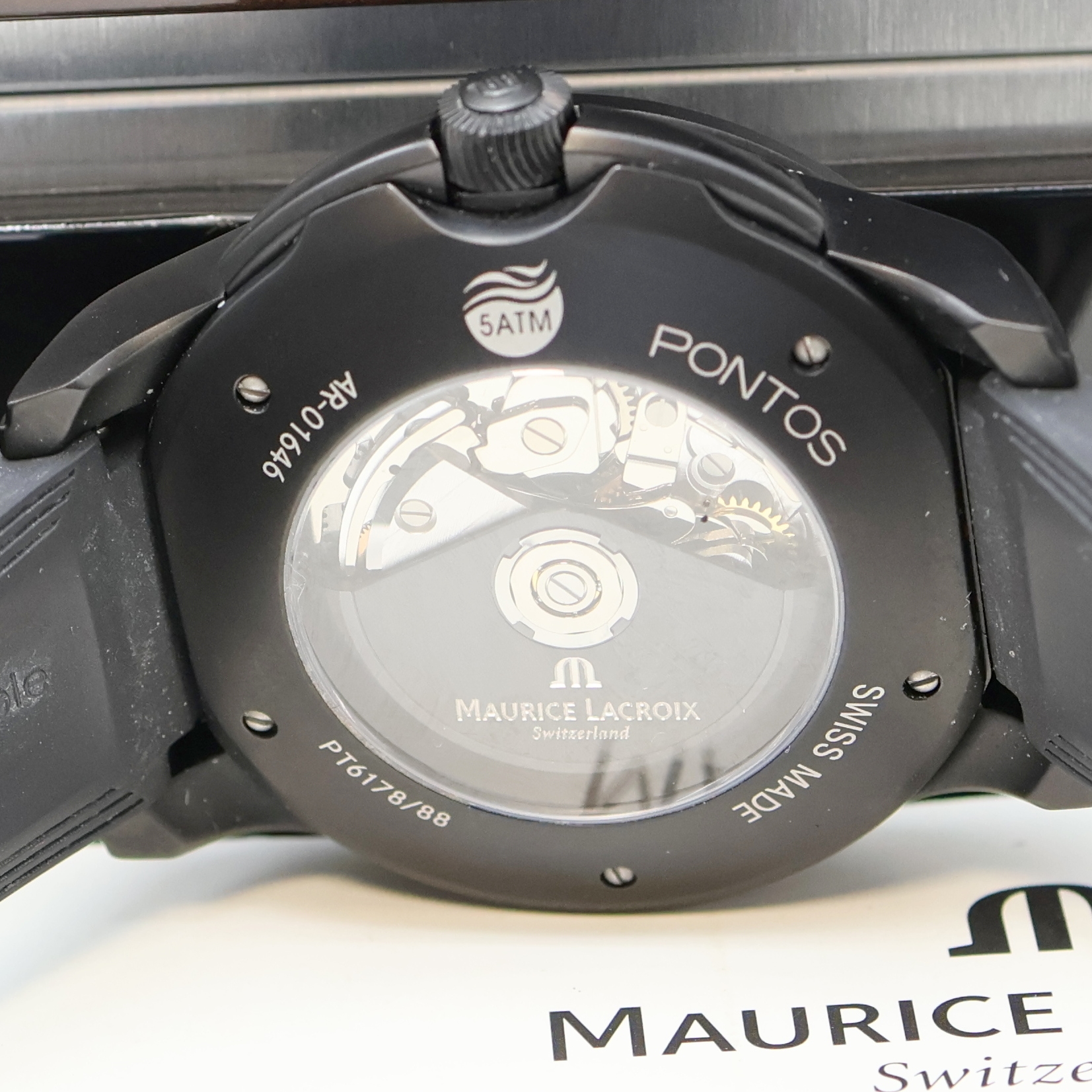 Detail d: MAURICE LACROIX Pontos Armbandchronograph Referenz PT6178/88, Schweiz um 2007, Automatik, geschw. Edelstahlgeh. beids. vergl., orig. Kautschukband m. ...