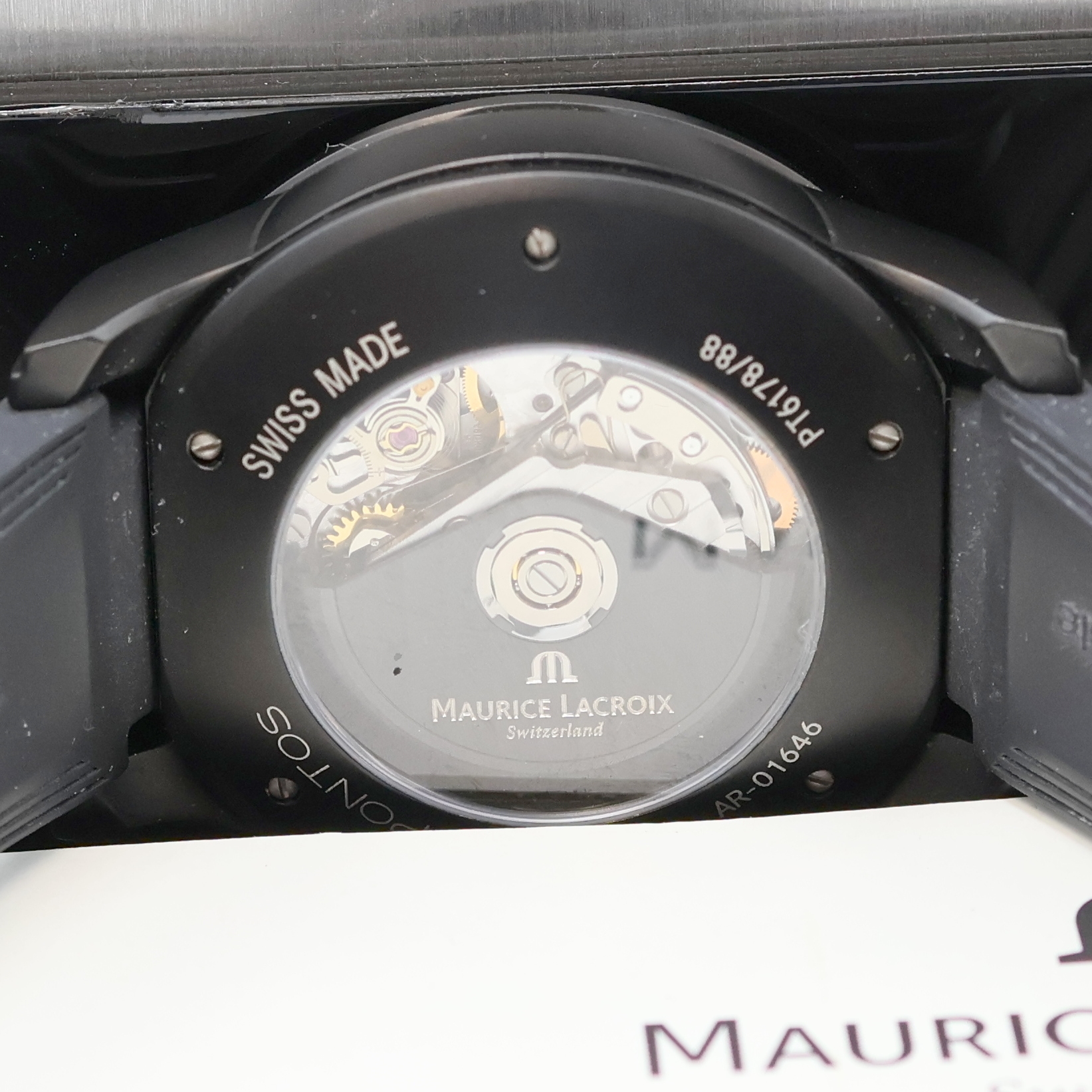 Detail e: MAURICE LACROIX Pontos Armbandchronograph Referenz PT6178/88, Schweiz um 2007, Automatik, geschw. Edelstahlgeh. beids. vergl., orig. Kautschukband m. ...