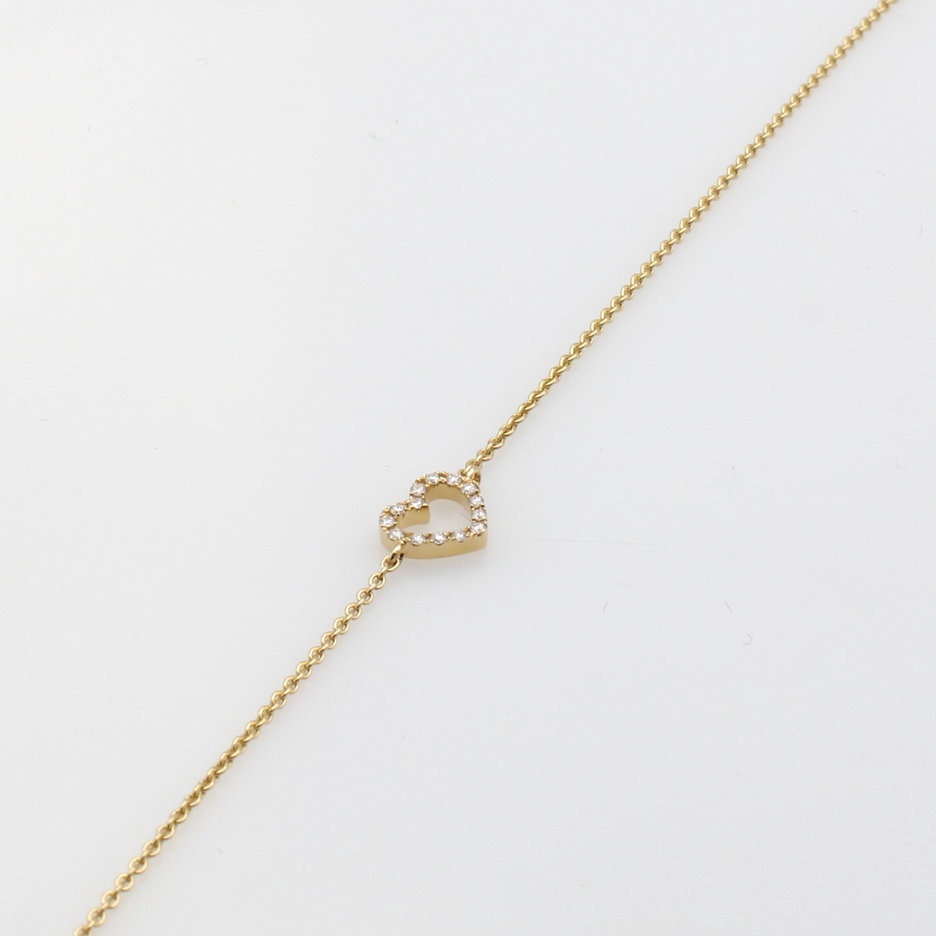 Image 27024079 - Armband ´Herz´ mit Brillanten, GG 585/000, 14 Brill. zus. ca. 0.07 ct Weiß/si, in L. ...