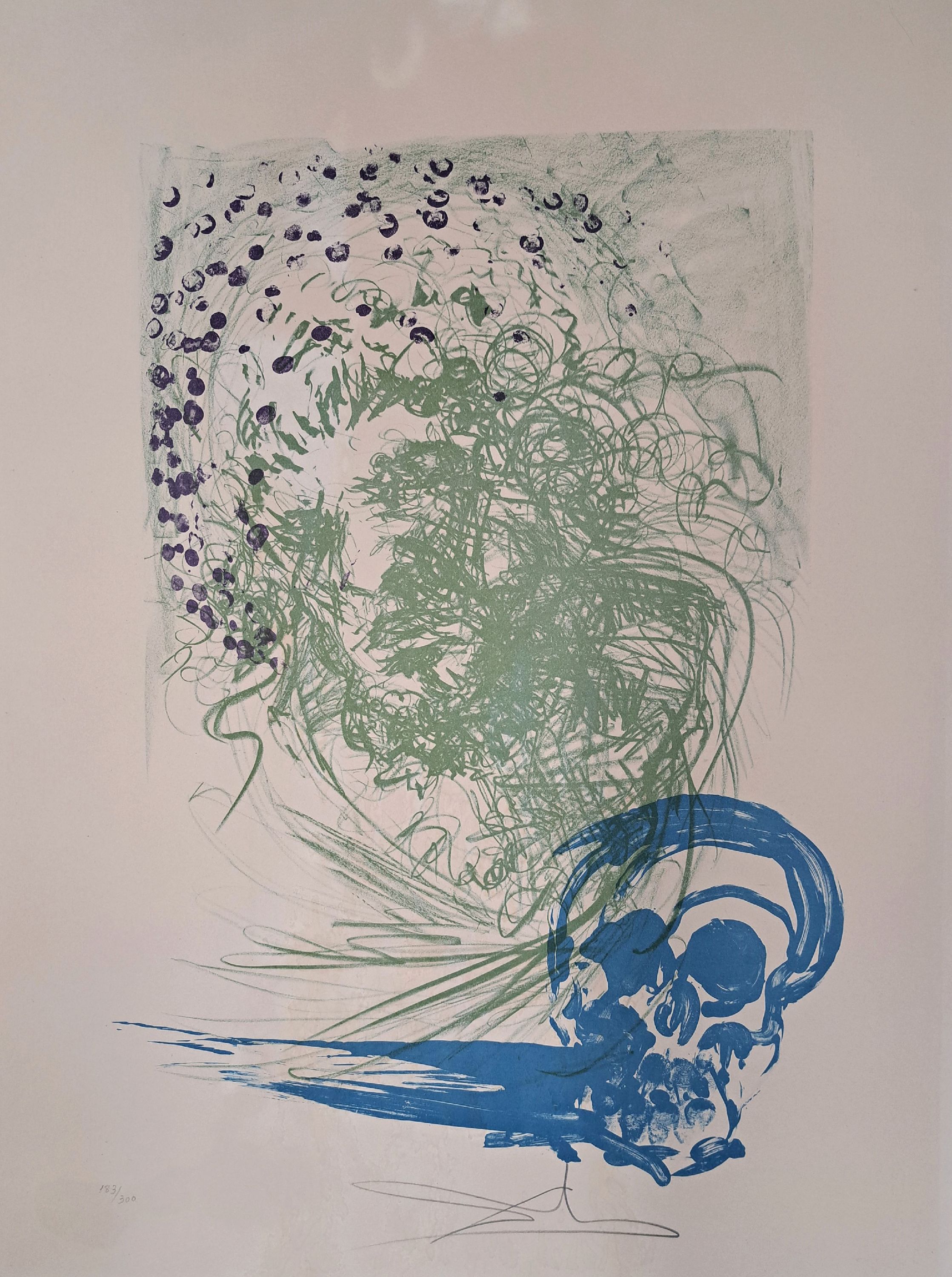 Detail k: Salvador Dali, 1904-1989, "Alter", aus der Serie der Lebensalter "Edades de la vida", Zinkfarblithografie auf Arches, rechts ...