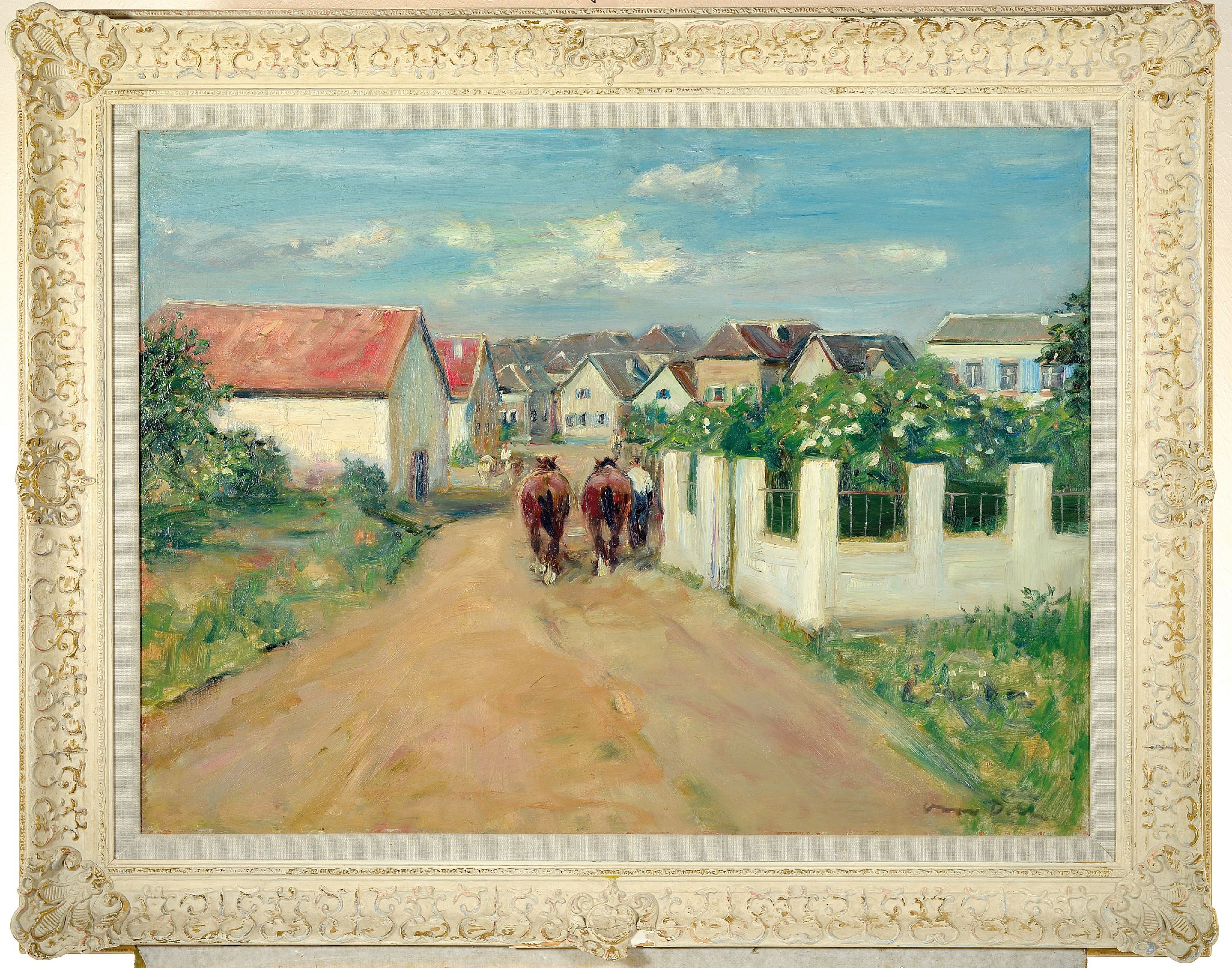Detail k: Otto Dill, 1884-1957, "Dorfstraße" so auf Künstleretikett bez., Blick auf Forst a.d. Weinstraße Dorflandschaft mit zwei ...