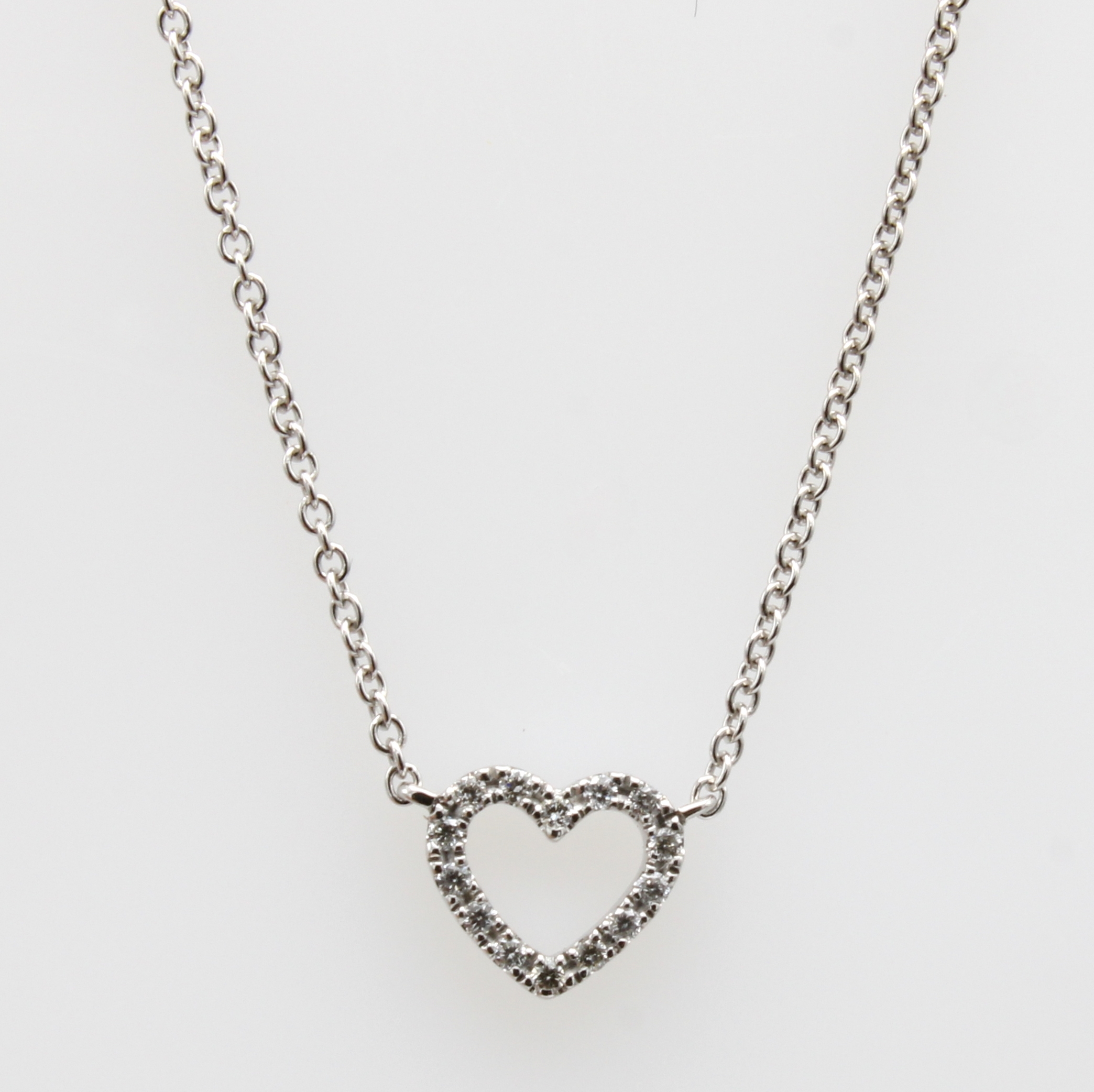 Image 27024097 - Collier ´Herz´ mit Brillanten, WG 585/000, 14 Brill. zus. ca. 0.07 ct Weiß/p, L. ca. 42 ...