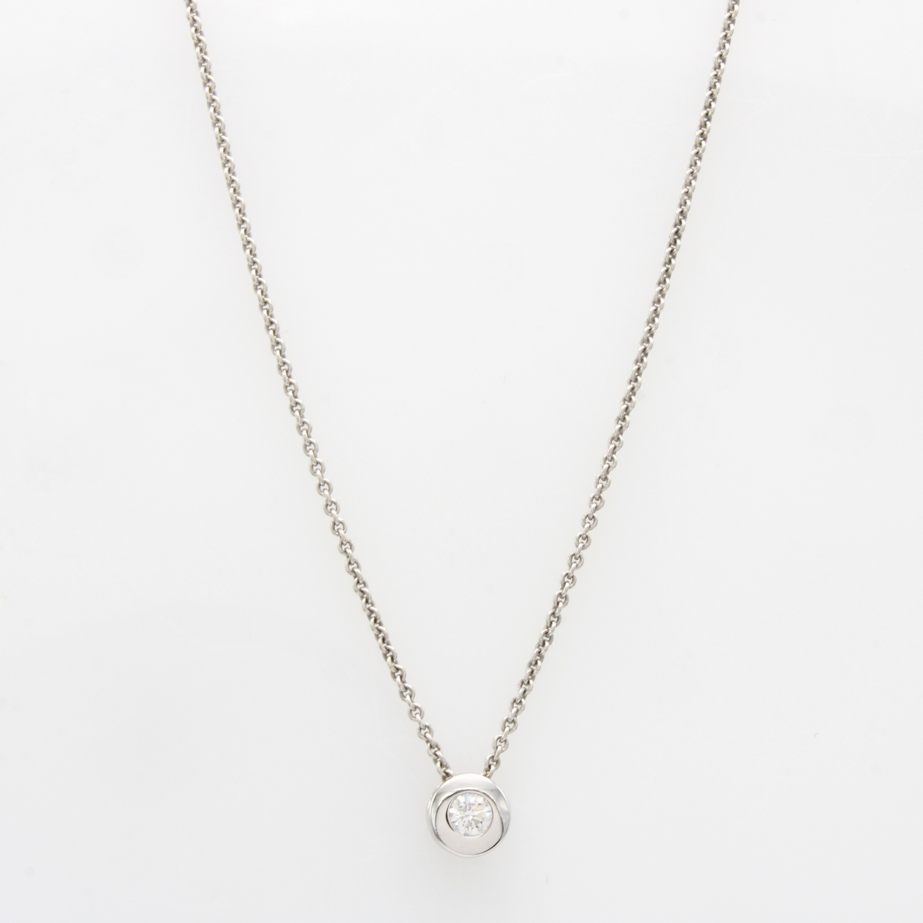 Image 27024098 - Anhänger mit Brillant an Kette, WG 585/000, Brill. ca. 0.10 ct Weiß/p, in L. ca. 42 u. ...