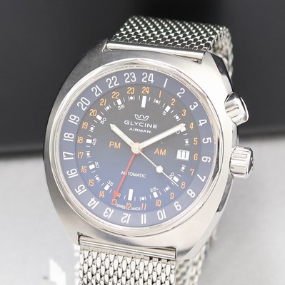 27024003a - GLYCINE Airman GMT Herrenarmbanduhr Referenz 3903, Schweiz um 2015, Automatik, ...