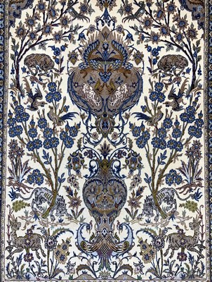 27024064b - Esfahan fein, Persien, Mitte 20.Jhd, Korkwolle mit und auf Seide, ca. 180 x 110 cm,ca. ...