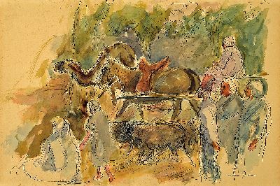 Image Otto Dill, 1884 Neustadt-1957 Bad Dürkheim, aquarellierte Federzeichnung, arabische ...