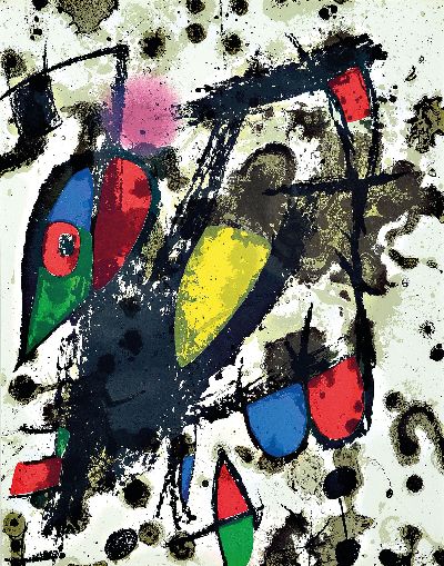 Image Joan Miro, 1893-1983, color lithograph, #´Courageous Mouse#´, 1972, Maeght, Paris, framed ...