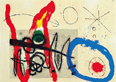 Image Joan Miro, 1893-1983, color lithograph from Derriere Le Miroir No. 151-152, Maeght, Paris ...