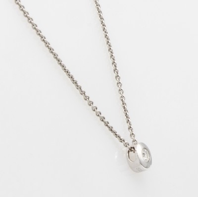 27024098a - Anhänger mit Brillant an Kette, WG 585/000, Brill. ca. 0.10 ct Weiß/p, in L. ca. 42 u. ...
