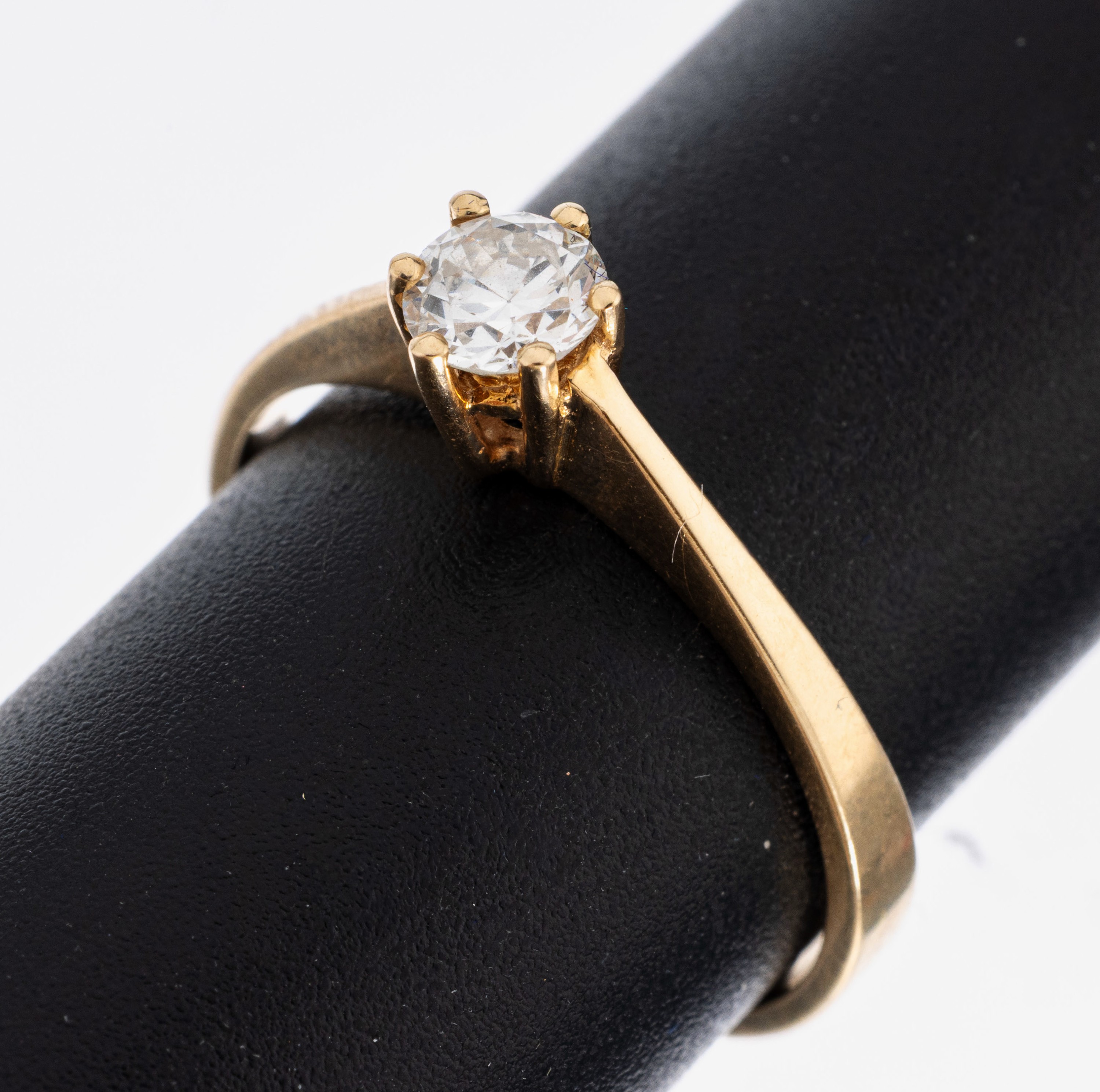 Image 27024216 - 14 kt Gold Brillant-Ring, GG 585/000, Brillant ca. 0.35 ct Weiß/si, RW 56, ca. 2.6 g ...