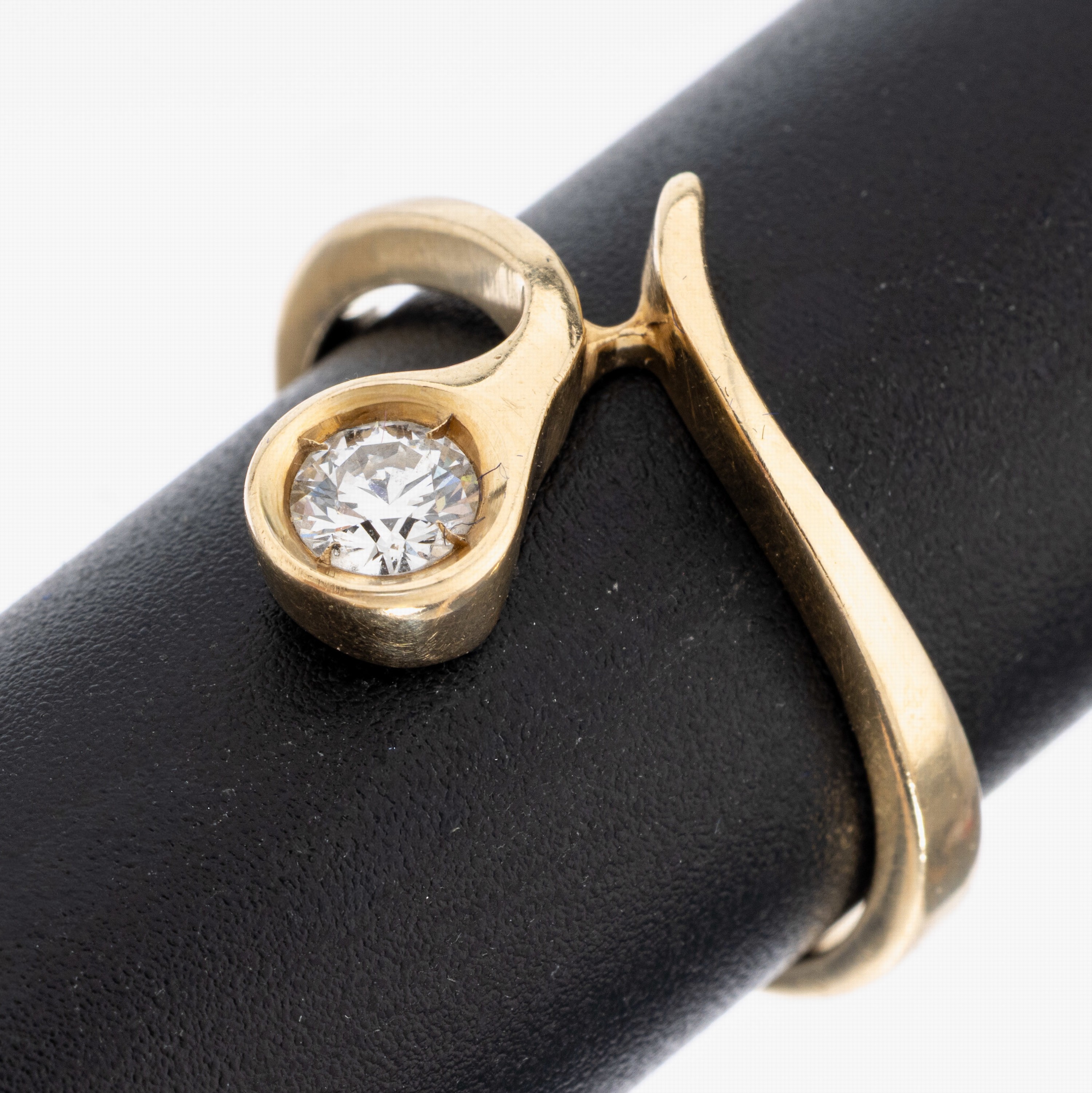 Image 27024219 - 14 kt Gold Brillant-Ring, GG 585/000, stil.Schlange, Brillant ca. 0.25 ct Weiß/si, RW ...