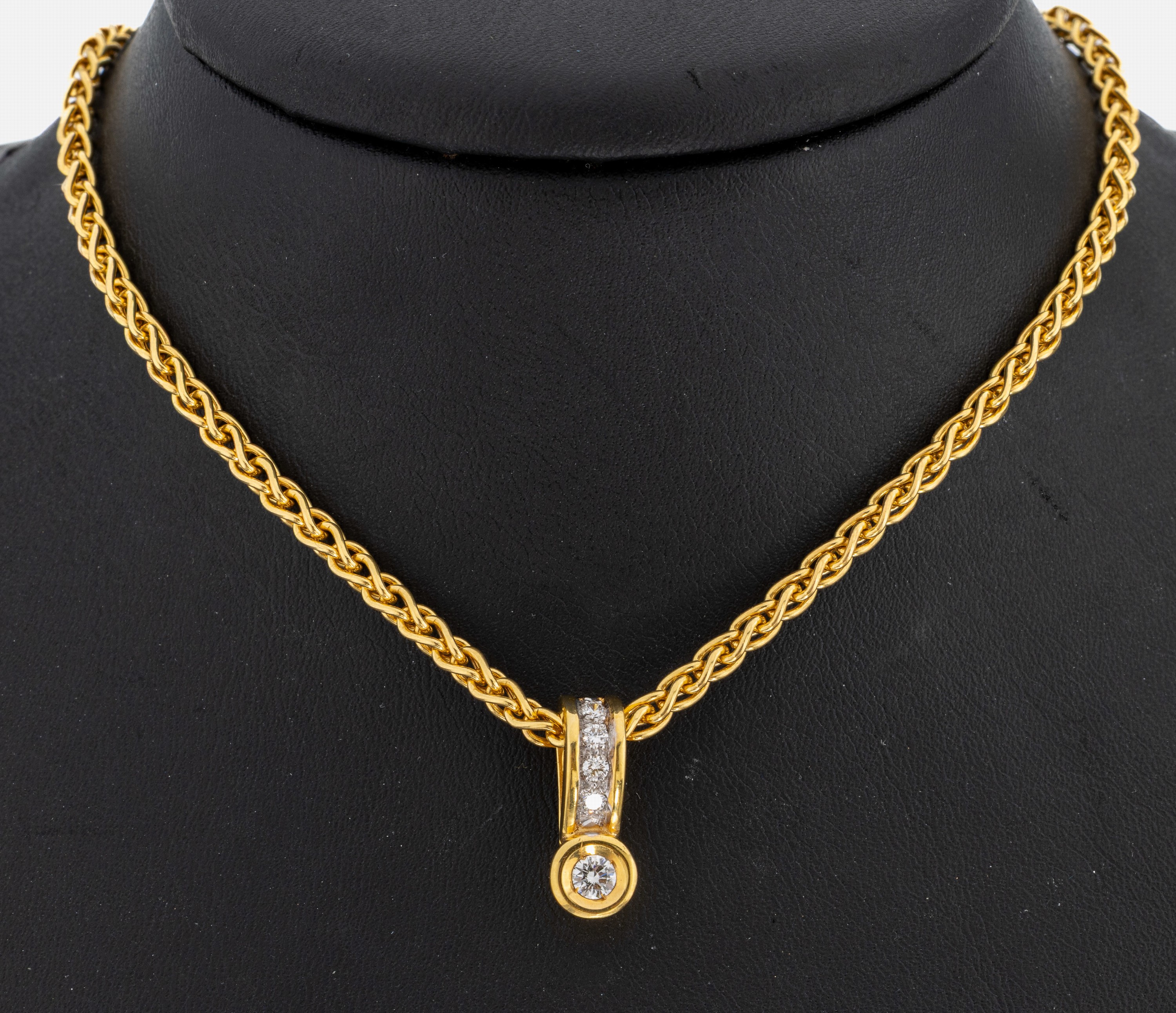 Image 27024246 - 14 kt Gold Brillant-Clipanhänger, GG 585/000, 5 Brillanten zus. ca. 0.35 ct Weiß/if, ...