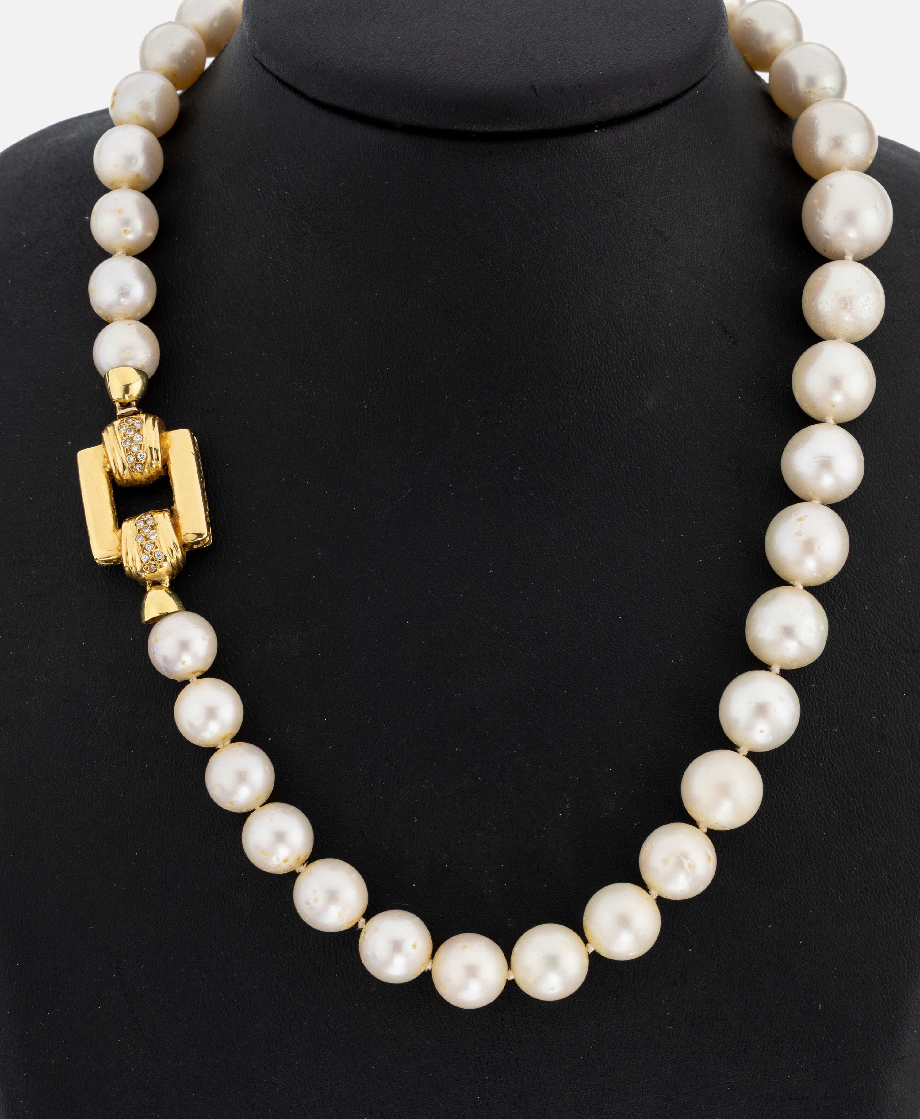 Image 27024253 - Zuchtperl-Collier mit 18 kt Gold Brillant- Schmuckschließe, GG 750/000, im Verlauf ...