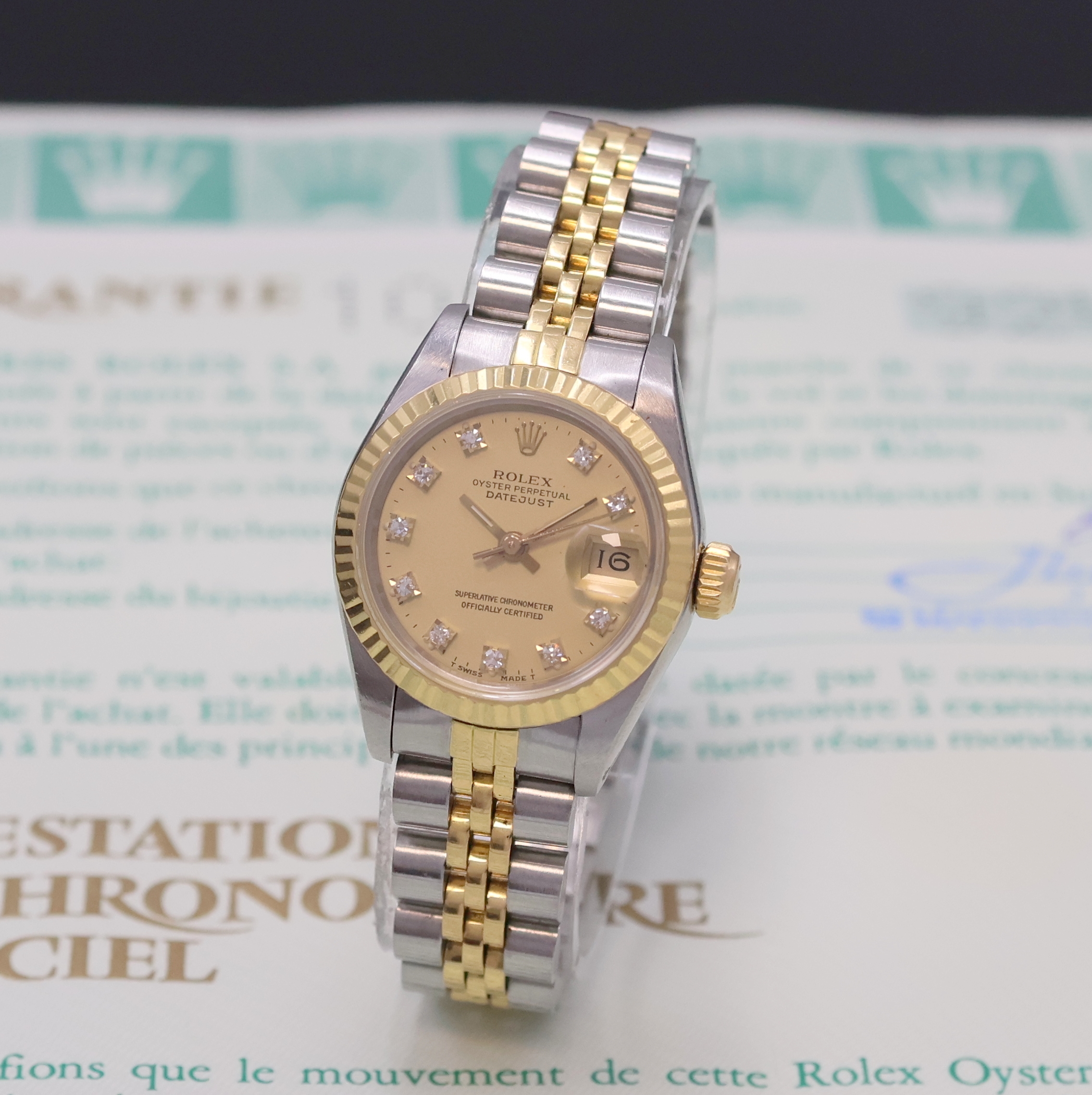 Image 27024479 - ROLEX Oyster Perpetual Datejust Damenarmbanduhr Referenz 69173, Schweiz verk. lt. beil. ...