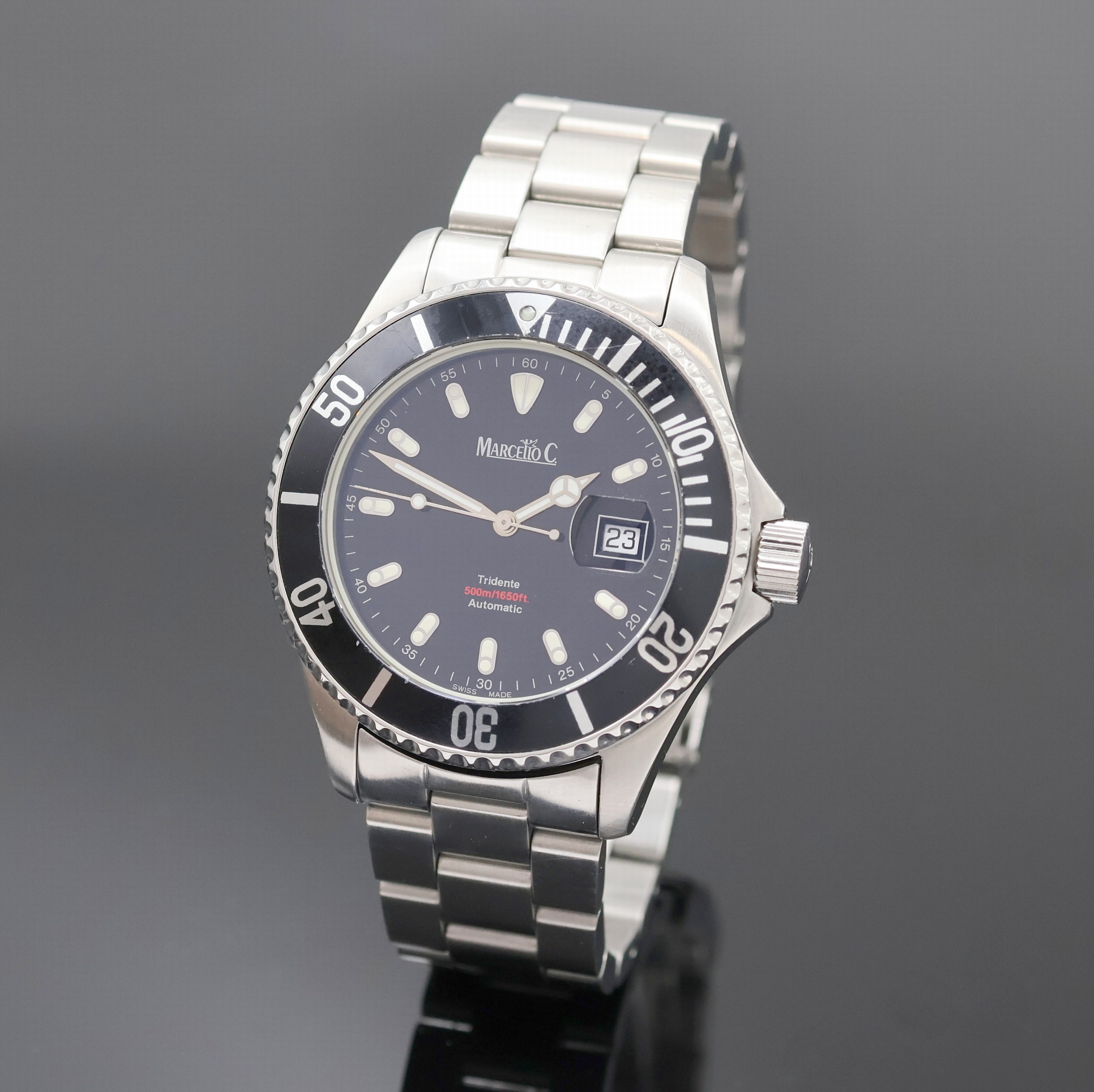 Image 27024488 - MARCELLO Tridente Taucherarmbanduhr in Stahl Referenz 2005, Schweiz um 2010, Automatik, ...