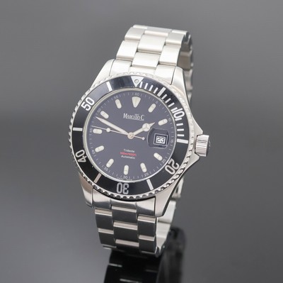 MARCELLO Tridente Taucherarmbanduhr in Stahl Referenz 2005, Schweiz um 2010, Automatik, 2-tlg. Geh., Boden u. Krone verschr., eins. drehb, Lünette ...