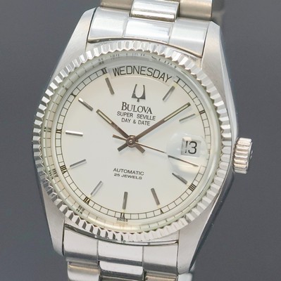 27024491a - BULOVA Super Seville Day-Date Herrenarmbanduhr in Stahl Referenz 33821, Schweiz verk. ...