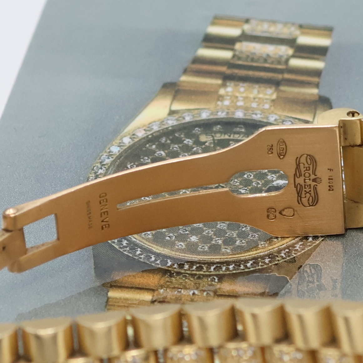 Detail c: ROLEX Oyster Perpetual Day-Date Herrenarmbanduhr in GG 750/000 Referenz 18038, Schweiz um 2000, Chronometer der Superlative, Präsidentband und ...