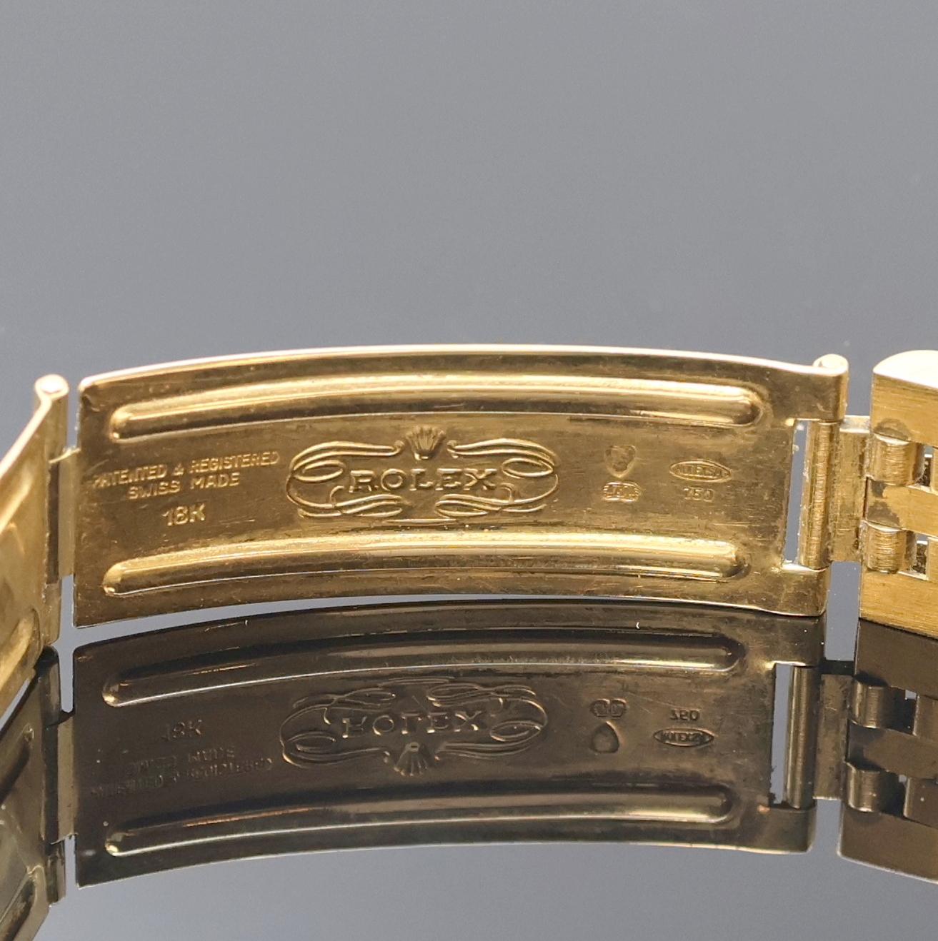 Detail c: ROLEX Oyster Perpetual Datejust Herrenarmbanduhr in GG 750/000 Referenz 6605, Schweiz um 1958, Automatik, Chronometer der Superlative inkl. orig. ...