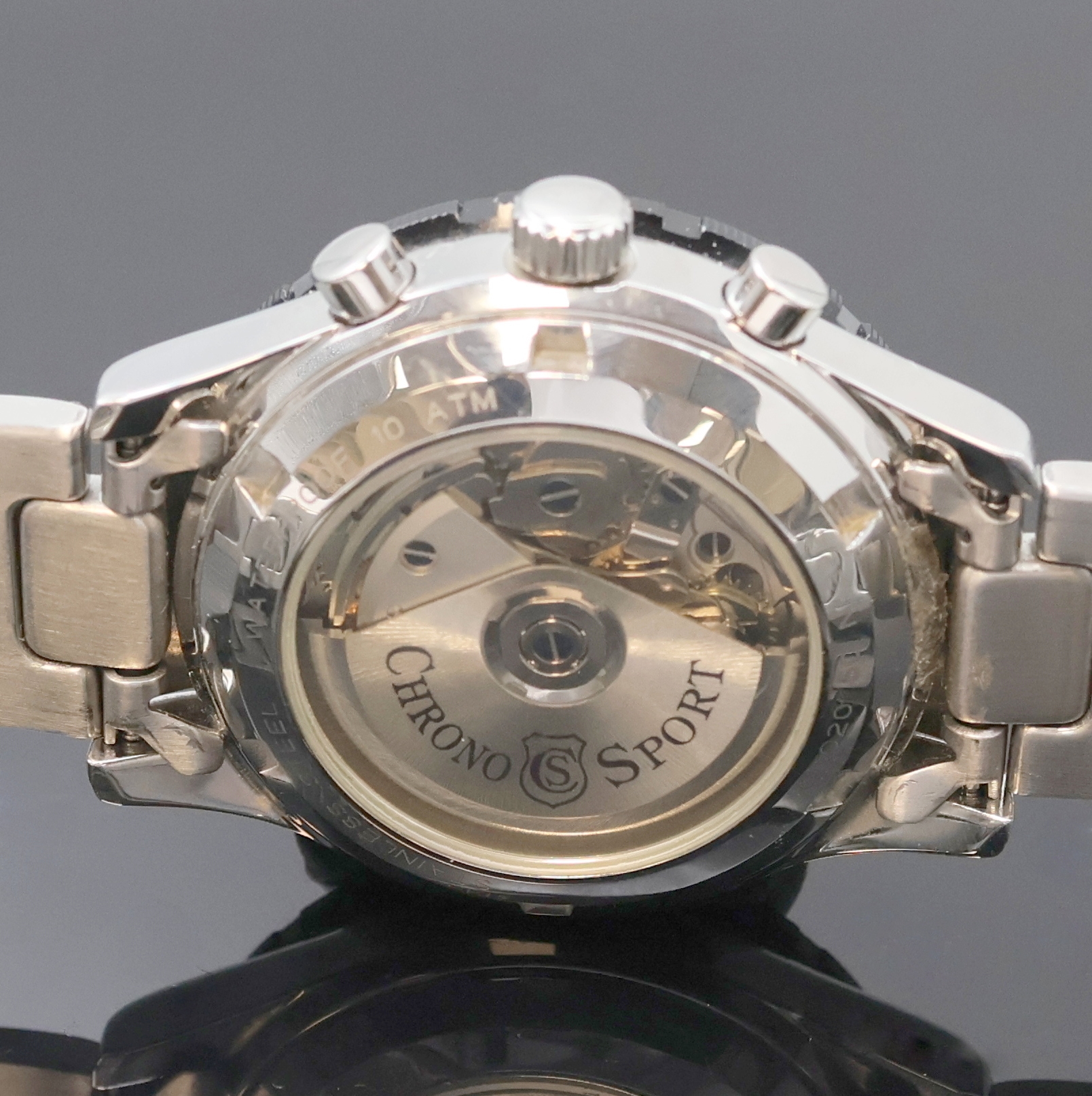 Detail c: CHRONOSPORT Armbandchronograph in Stahl, Schweiz um 2005, Automatik, beids. vergl. Geh., Boden u. Krone verschr., neutr. Stahlband m. Faltschl., ...
