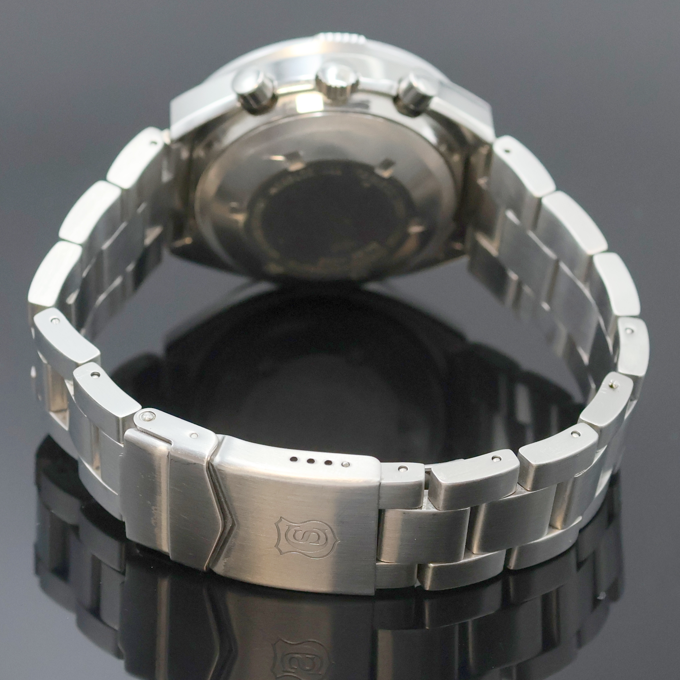 Detail b: CHRONOSPORT Armbandchronograph in Stahl, Schweiz um 2005, Automatik, Boden verschr., orig. Stahlband m. Faltschl., drehb. Lünette m. 60er-Teilung, ...