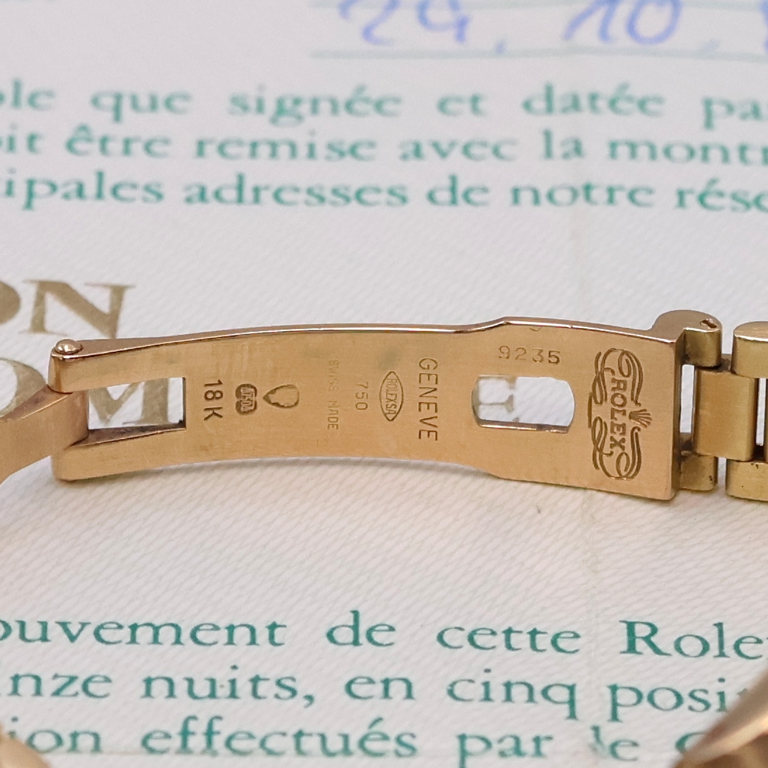 Detail c: ROLEX Datejust Damenarmbanduhr in GG 750/000 Referenz 6927/8, Schweiz verk. lt. beil. Zertifikat 10/1983, Automatik, Boden u. Krone verschr., orig. ...