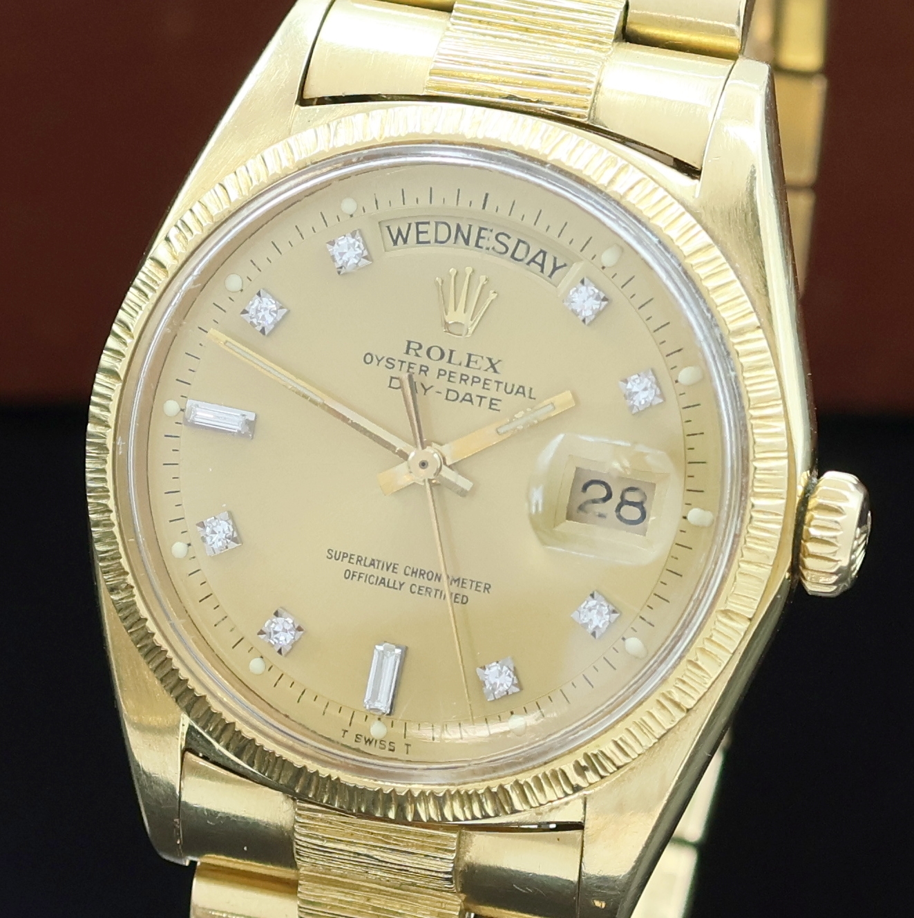 Detail a: ROLEX Oyster Perpetual Day-Date Herrenarmbanduhr Referenz 1807/1803, Schweiz um 1970, Automatik, Chronometer der Superlative in GG 750/000 inkl. ...