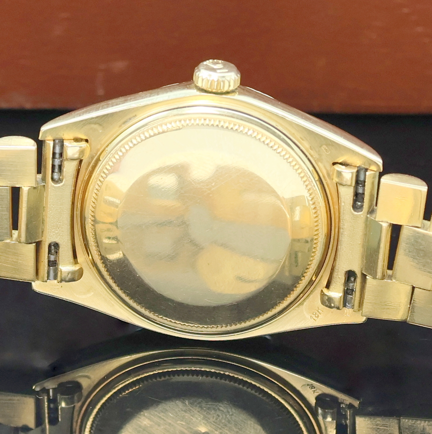 Detail e: ROLEX Oyster Perpetual Day-Date Herrenarmbanduhr Referenz 1807/1803, Schweiz um 1970, Automatik, Chronometer der Superlative in GG 750/000 inkl. ...