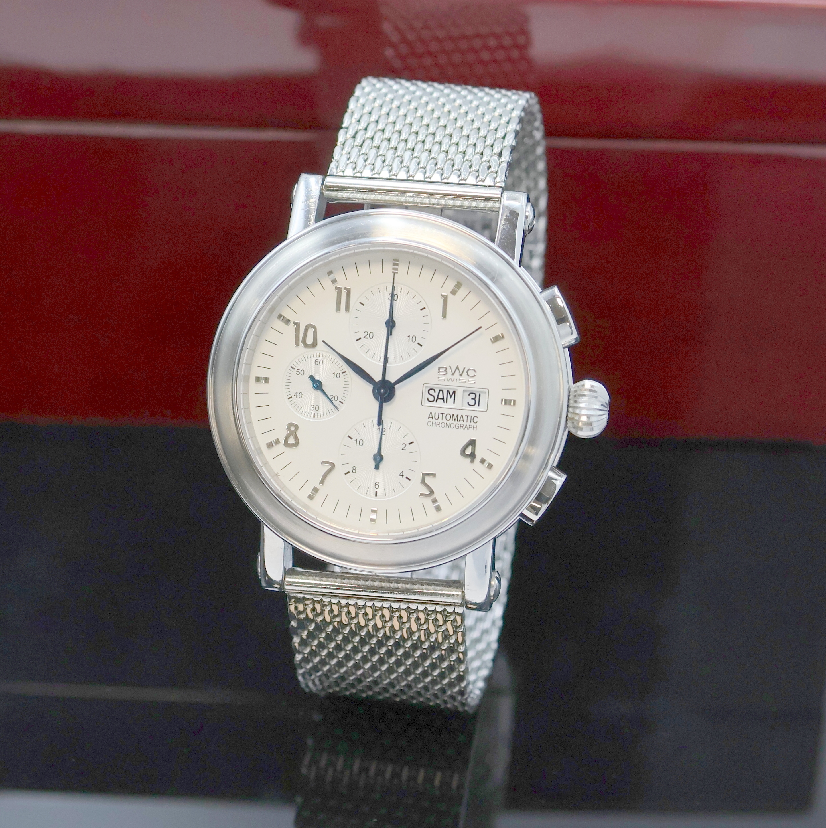 Image 27024598 - BWC Herrenchronograph in Stahl, Schweiz um 2010, Automatik, beids. vergl. Geh. m. ...