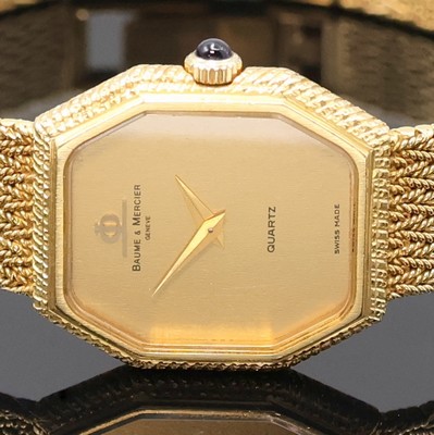 27024530a - BAUME & MERCIER Damenarmbanduhr in GG 750/000, Schweiz um 1970, quarz, Boden aufgedr., ...