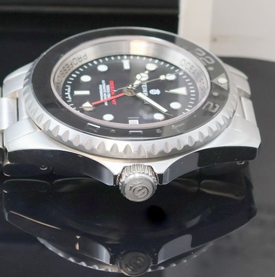 27024531c - STEINHART Ocean GMT Herrenarmbanduhr in Stahl, Schweiz um 2011, Automatik, Boden u. ...