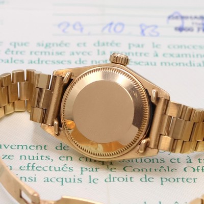 27024560e - ROLEX Datejust Damenarmbanduhr in GG 750/000 Referenz 6927/8, Schweiz verk. lt. beil. ...