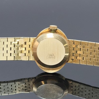 27024605d - CARIB Damenarmbanduhr in GG 585/000, Schweiz um 1965, Handaufzug, Goldband, Boden ...