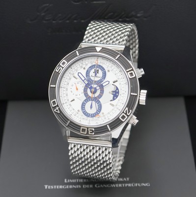 Image JEAN MARCEL Mythos auf 100 Stück limitierter Armbandchronograph in Stahl/Carbon Referenz ...