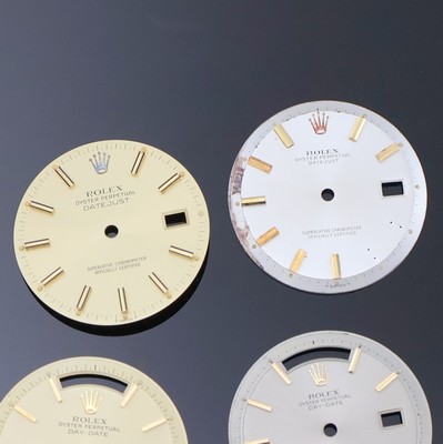27024632a - ROLEX 6 Ziffernblätter, 2 x f. Day-Date, D. beide ca. 28,5 mm, 2 x f. Datejust, D. ca. ...