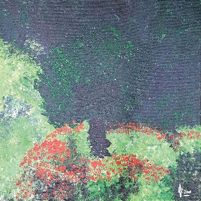 27024805k - Unbekannter Künstler, ÖL/Lwd, rechts unten unleserlich sign., dat. , ca. 61x61 cm