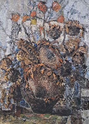 27025297k - Unbekannter Künstler, Acryl/Lwd, rechts unten unleserlich sign., dat., R., ca. 63,5x49 ...