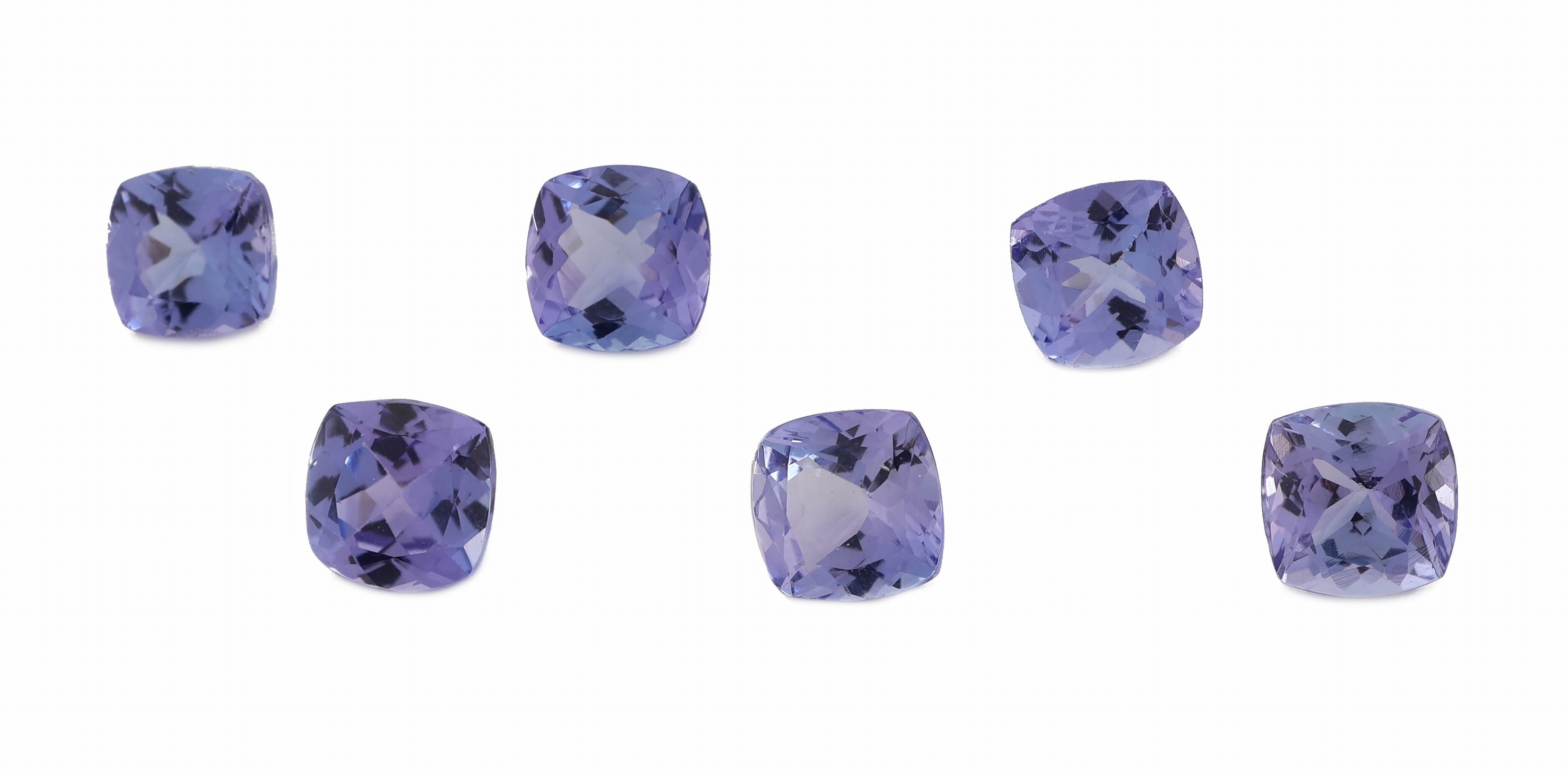 Image 27025306 - Lot 6 lose Tansanite, zus. ca. 4.84 ct, Kissenschliff Schätzpreis: 1700, - EUR