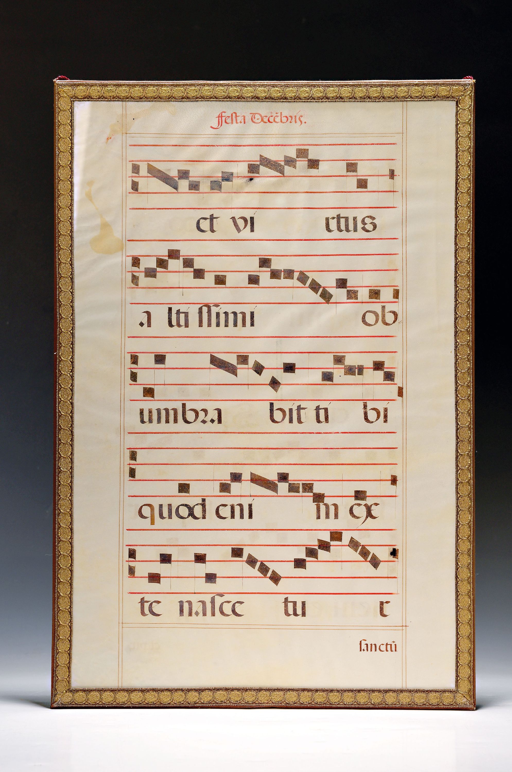 Image 27025316 - Antiphon-Seite, Folio aus einer spätmittelalterlichen liturgischen Handschrift, ...