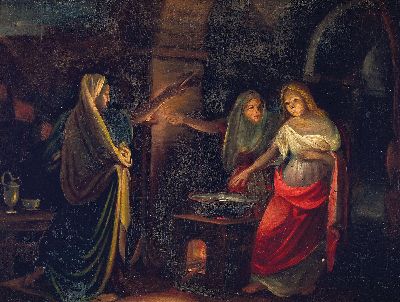 Image Unbekannter Künstler des 18.Jh., Italien, Studie, Prophezeiung der Sybillen, Öl/Platte ...