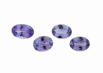 Image Lot 4 lose Tansanite, zus. ca. 2.89 ct, ovalfacett. in versch. Größen und Farbnuancen ...