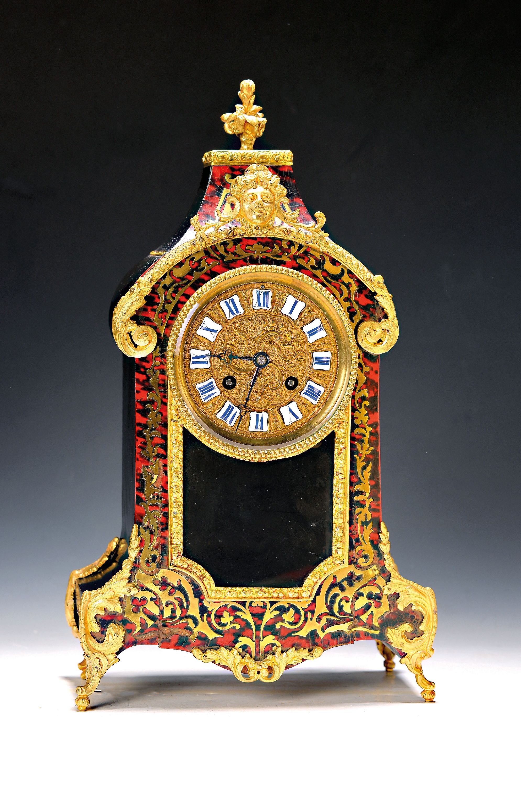 Image 27025517 - Boulle-Uhr mit Spielwerk, Frankreich um 1860/70, im Sockel mit Spielwerk, liebliche ...