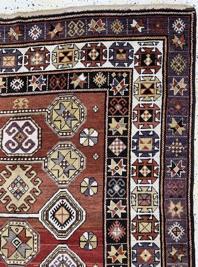 27025521f - Karabagh antik, Kaukasus, um 1900, Wolle auf Wolle, ca. 300 x 157 cm, EHZ: 2 ...